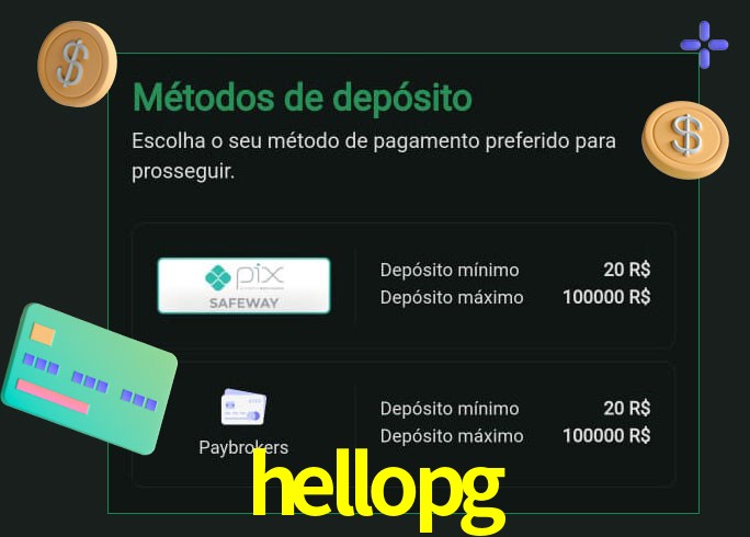 O cassino hellopg oferece uma grande variedade de métodos de pagamento
